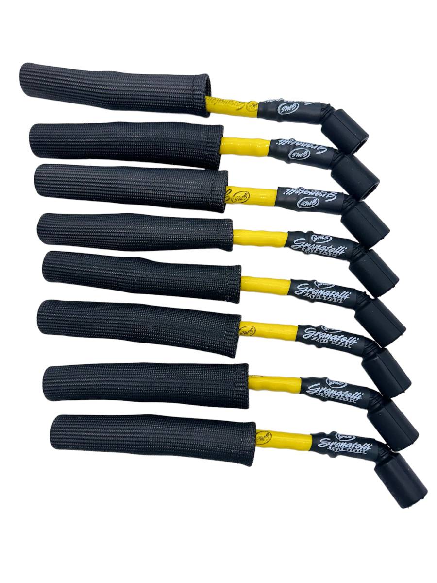 Granatelli GM LS & LT 0-Ohm 10" Yellow High-Temp Kevlar-Boot Coil-Near-Plug Spark Plug Wires – 28-1545HTYB