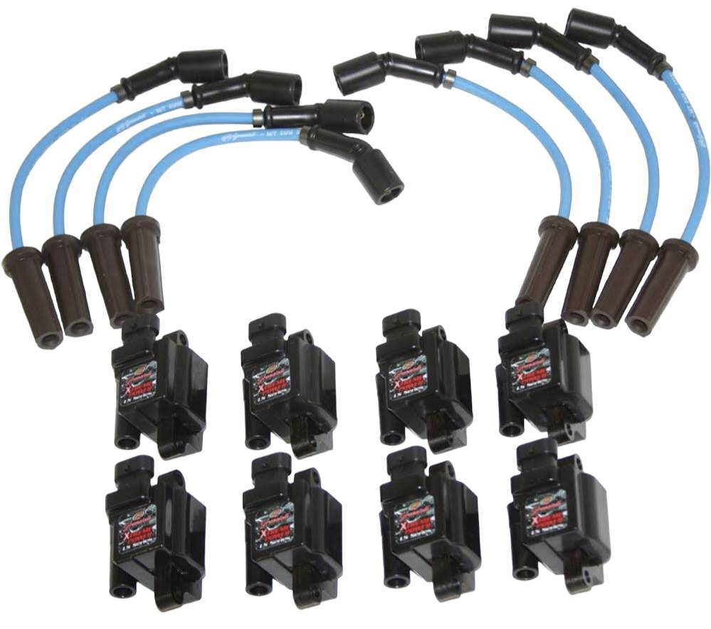 Granatelli 80kV Pro Series Extreme Coil & 12" 0-Ohm Coil-Near-Plug Wire Kit for GM LS/LT – 28-1629KIT