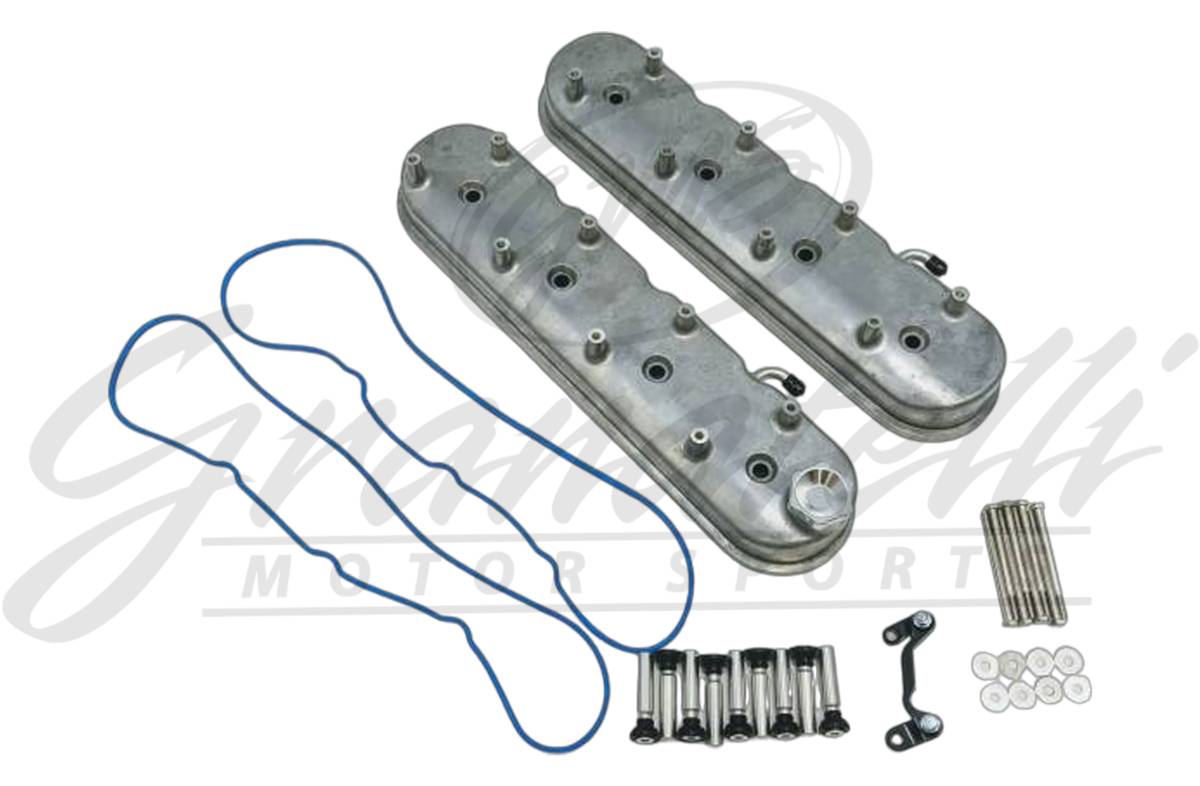 Granatelli LS Tall Valve Covers, Cast Finish, Integral Coil Mounts, 4.8L-7.0L, Pair – 640360