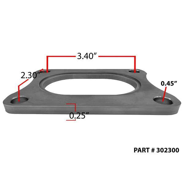 Granatelli 3" Oval Stainless Steel Exhaust Flange – 302300