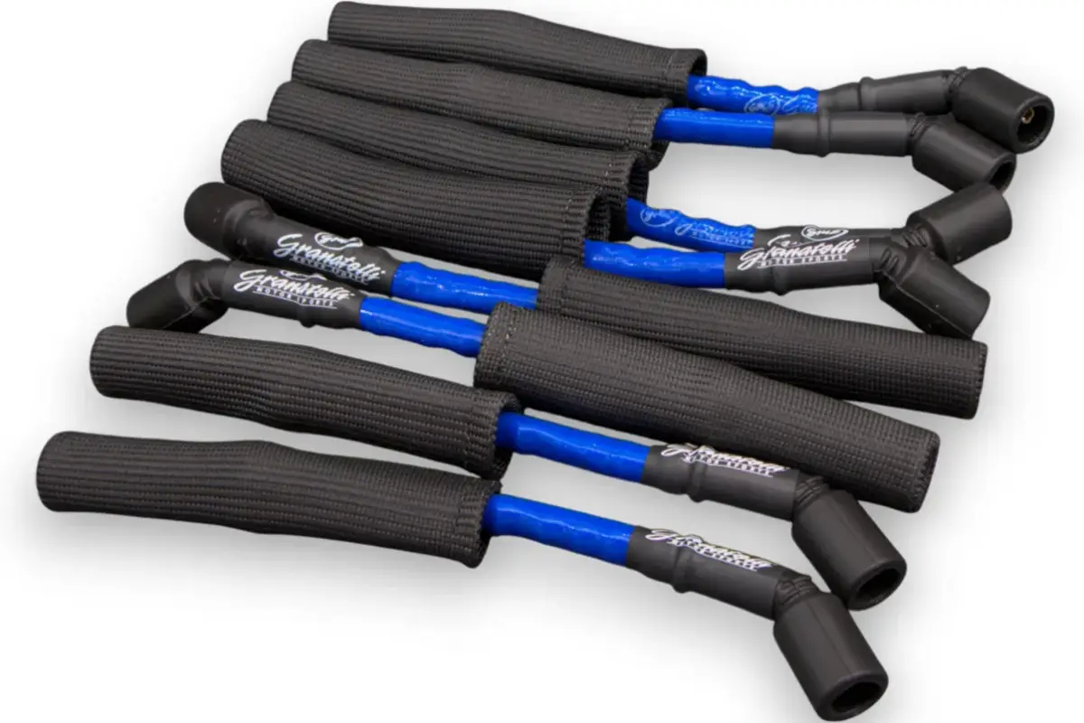 Granatelli GM LS & LT 0-Ohm 10" Blue High-Temp Kevlar-Boot Coil-Near-Plug Spark Plug Wires – 28-1545HTBLB