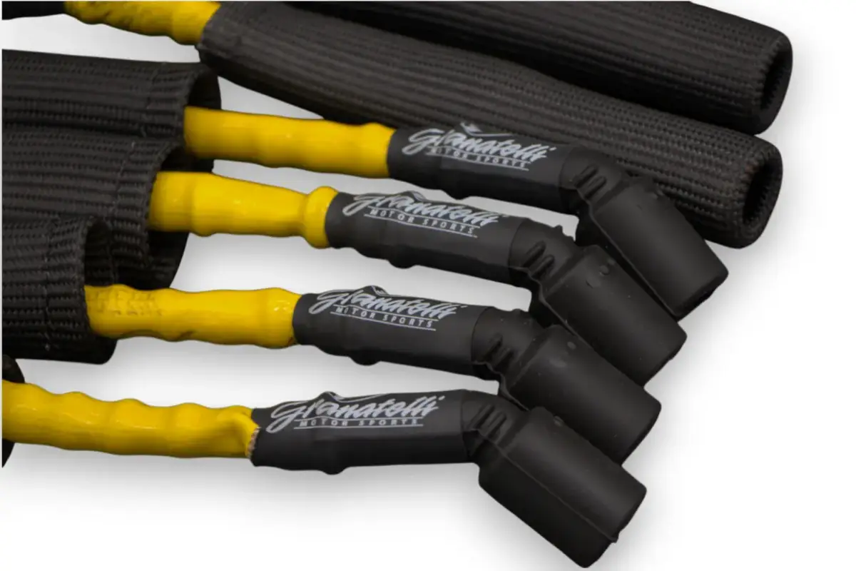 Granatelli GM LS & LT 0-Ohm 10" Yellow High-Temp Kevlar-Boot Coil-Near-Plug Spark Plug Wires – 28-1545HTYB