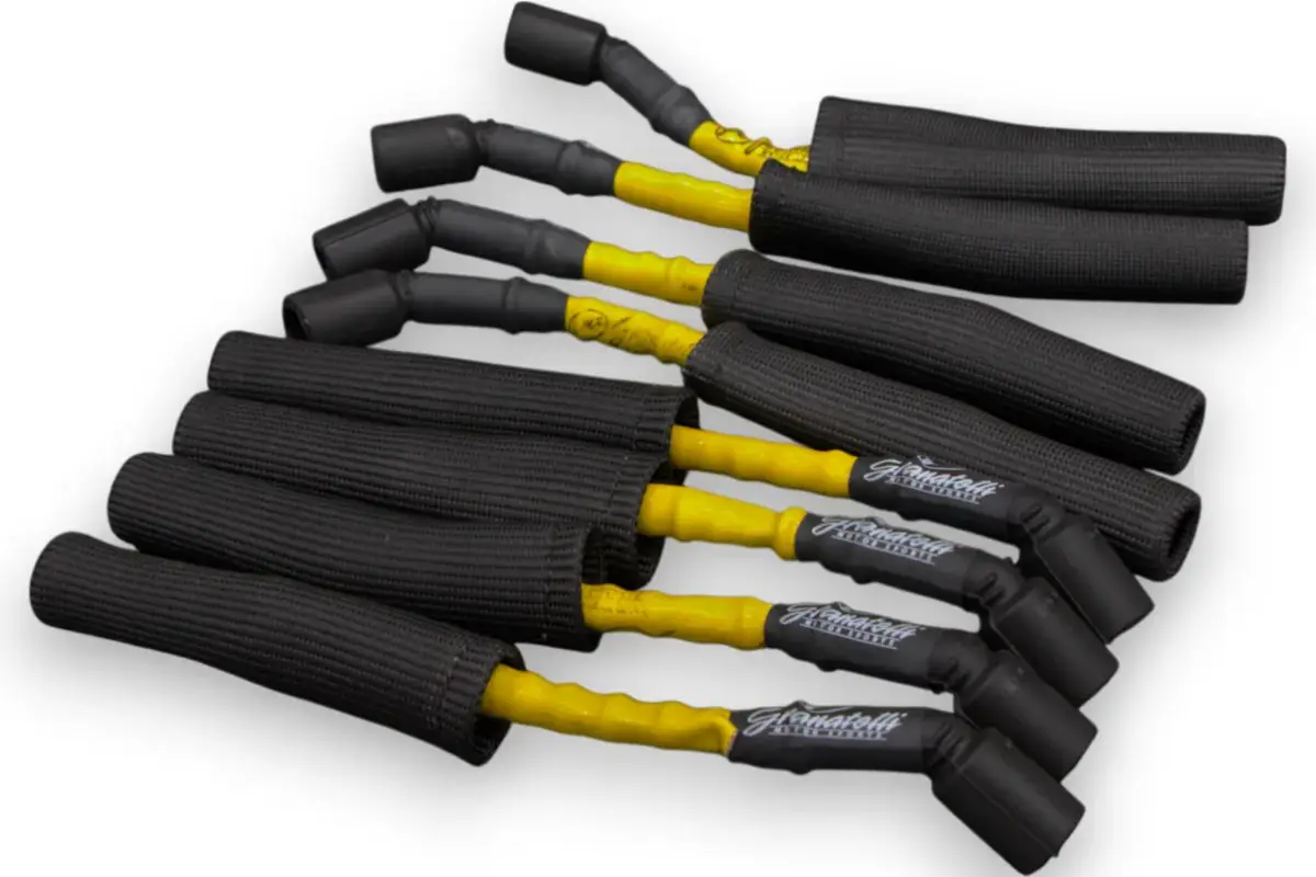 Granatelli GM LS & LT 0-Ohm 10" Yellow High-Temp Kevlar-Boot Coil-Near-Plug Spark Plug Wires – 28-1545HTYB
