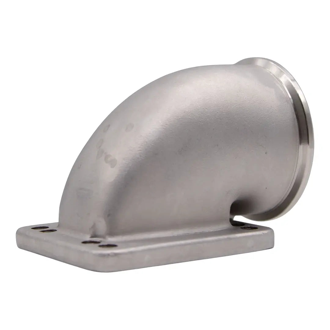 Granatelli Turbo Adapter, 90° Cast Elbow. 3.0" V-Band to T3/T4 Housing, Threaded