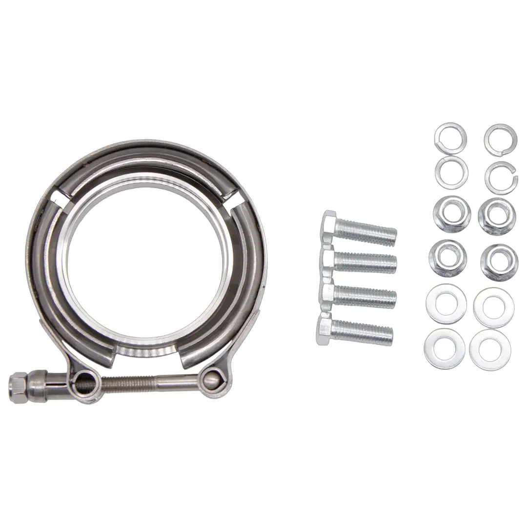 Granatelli Turbo Adapter, 90° Cast Elbow. 3.0" V-Band to T3/T4 Housing, Threaded