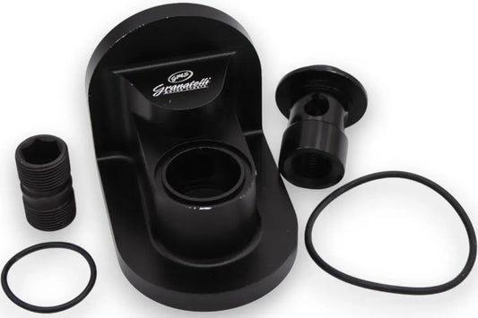 Oil Filter Adapter Rotates 90 Degree Black Billet For use on Ford 5.0L Engines - 796880