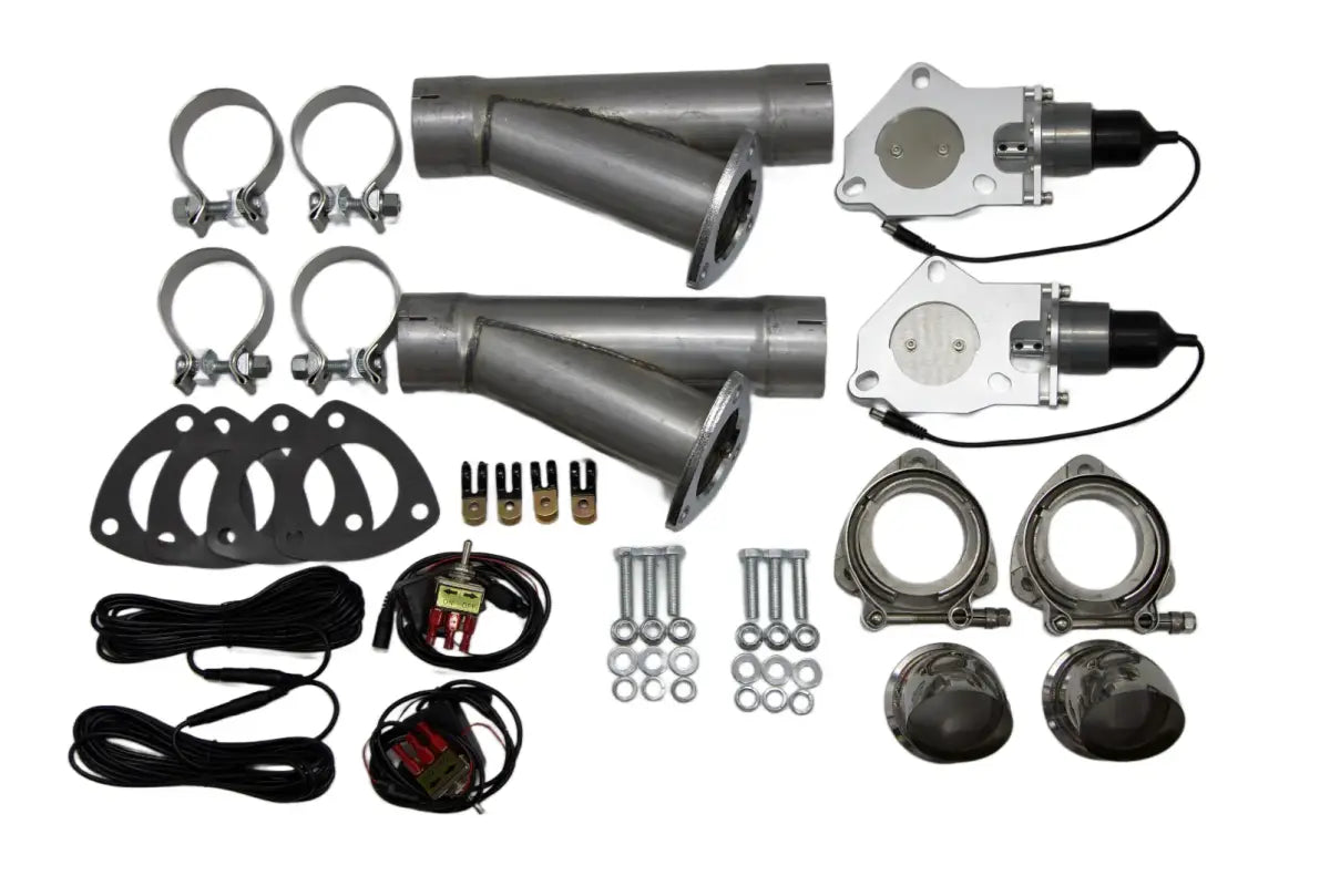 Granatelli Dual 2.25" Electric Exhaust Cutout Kit, Mild Steel Slip-Fit – 303522D