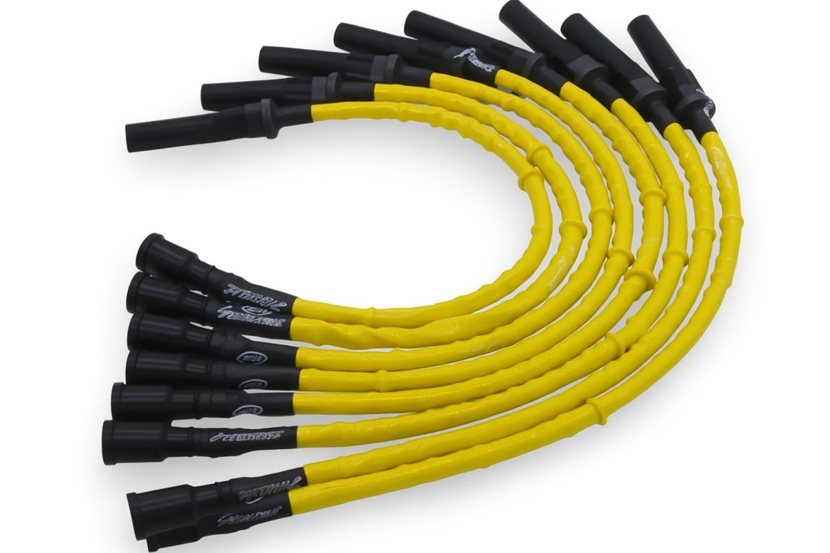 Granatelli Yellow High-Temp 0-Ohm Spark Plug Wires for 2010-2014 Ford F-350/F-250/F-150 6.2L – 28-2116HTY