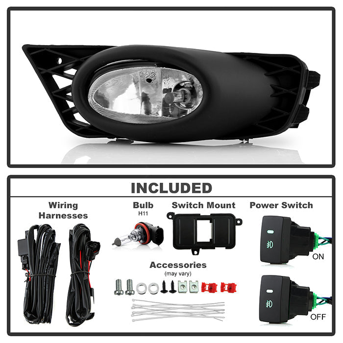FR SPORT Spyder Honda Civic 09-11 4Dr OEM Fog Lights W/Switch- Clear FL-CL-HC09-4D-C 5020697 -...