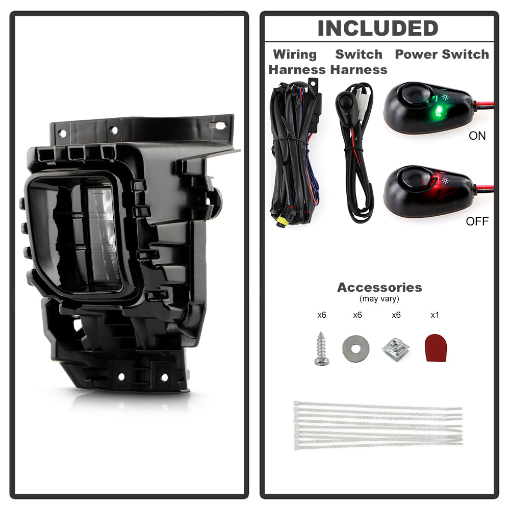 SPYDER 2024+ Chevy Silverado 2500HD/3500HD OEM Style Full LED Fog Light w/Universal Switch 9054013