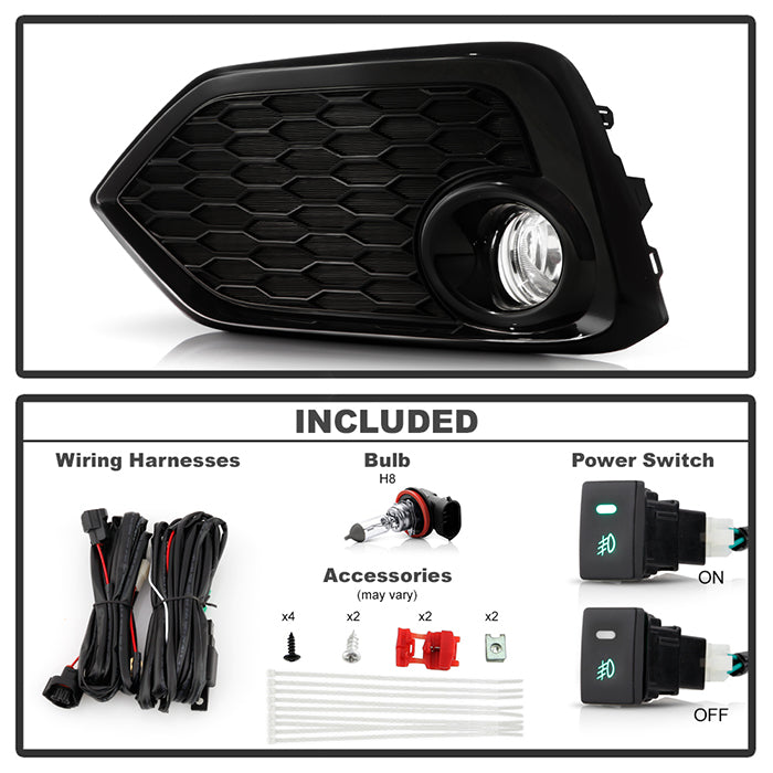 Spyder 16-17 Honda Civic 3DR Hatchback Only OEM Fog Light w/Switch - Clear (FL-HC2017-H-C) 9043321