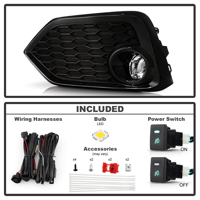 Spyder 16-17 Honda Civic Hatchback (Hatch Only) OEM LED Fog Light w/Switch - Clear (FL-HC2017-LED-C) 9043338