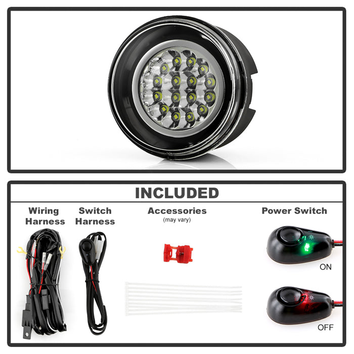 FR SPORT Spyder Jeep Grand Cherokee 05-09/Commander 06-08 LED Fog Lights w/Switch Clear...