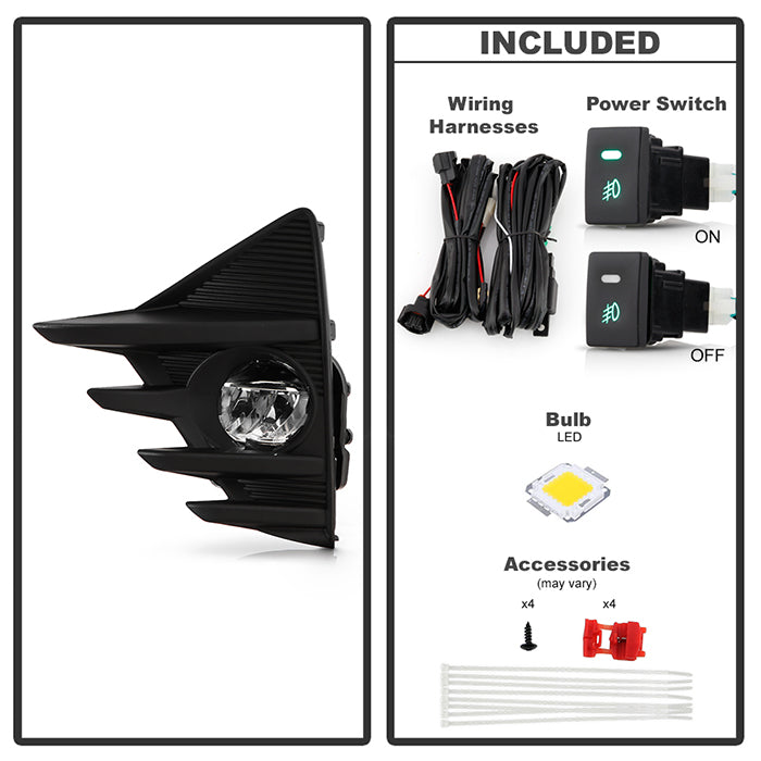 FR SPORT Spyder Toyota Prius C 2019 OEM Style LED Fog Lights w/OEM Fit Switch - Clear 5086365 -...