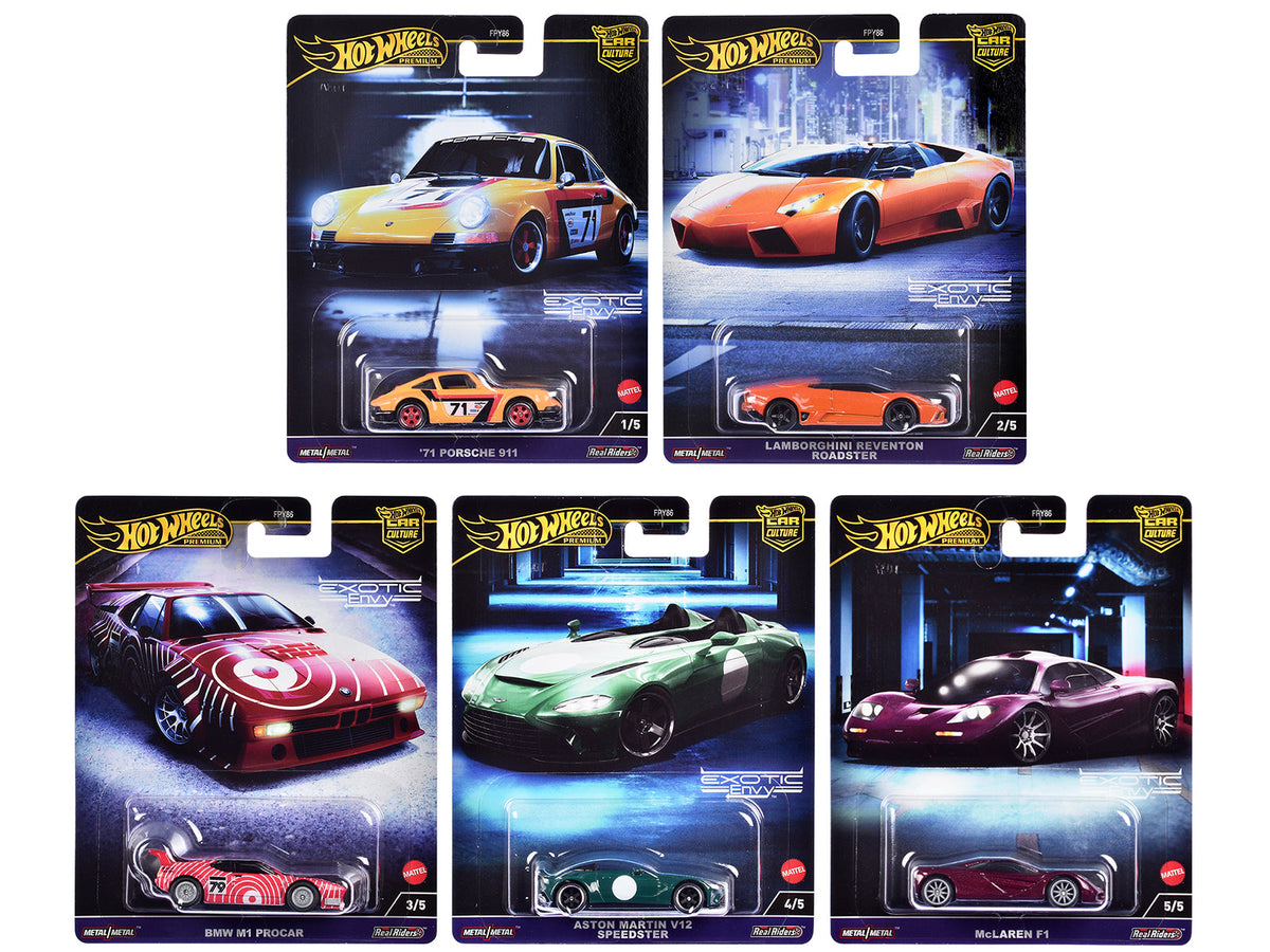 Rapid Vehicles "Exotic Envy" 5 piece Set "Car Culture" 2024 Series G Diecast Model Cars by Hot...