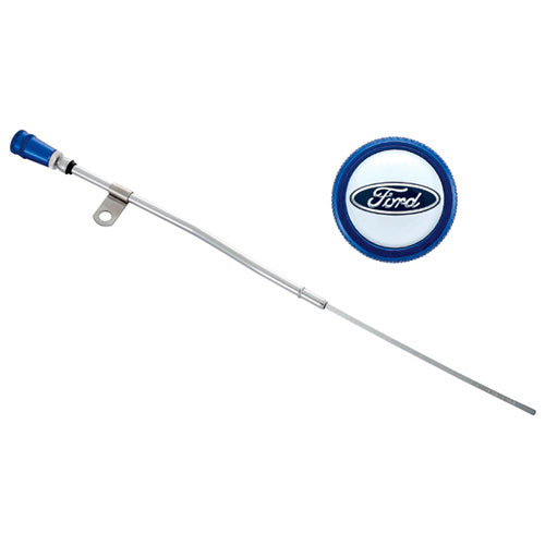 Engine Oil Dipstick Assy Chrome w/Blue Alm Handle - 302400