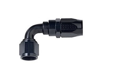 #6 x 90 Power Flow Hose End Black - 109006BL