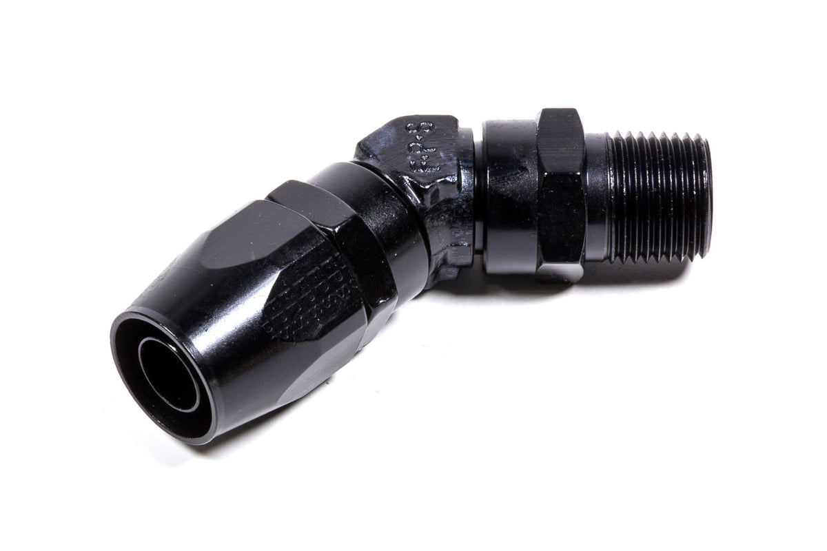#10 45 Deg x 1/2 MPT Hose End Black - 194510BL