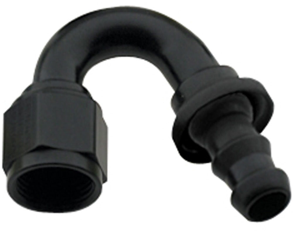 Hose Fitting #8 150 Deg Push Lock Black - 215008BL