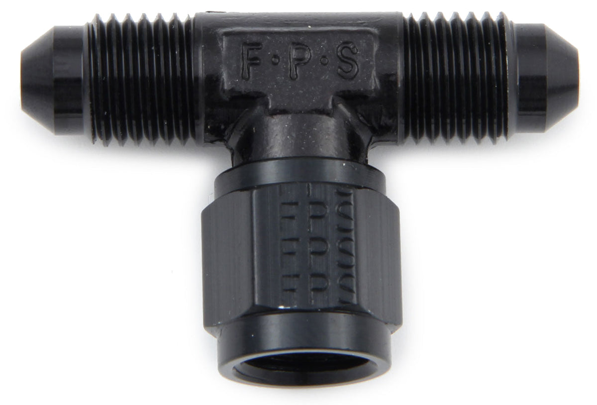 #4 Tee w/Female Swivel On Side Black - 498202BL