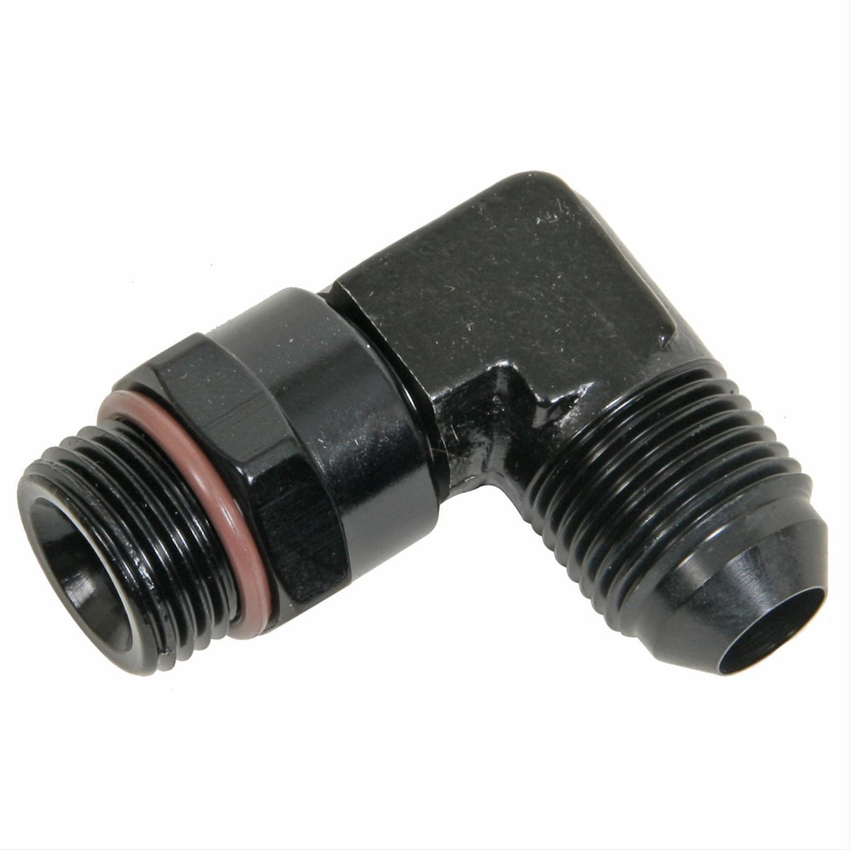 #8 x 3/4-16 90 Deg Swivel Adapter Black - 499208BL