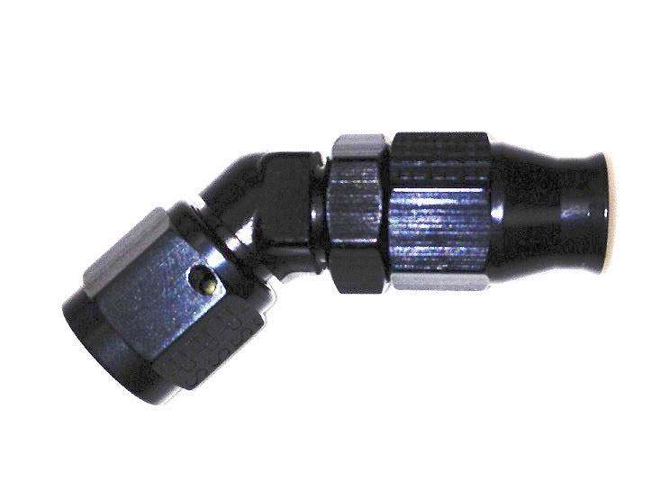 Hose Fitting #12 45 Deg PTFE Black - 684512BL