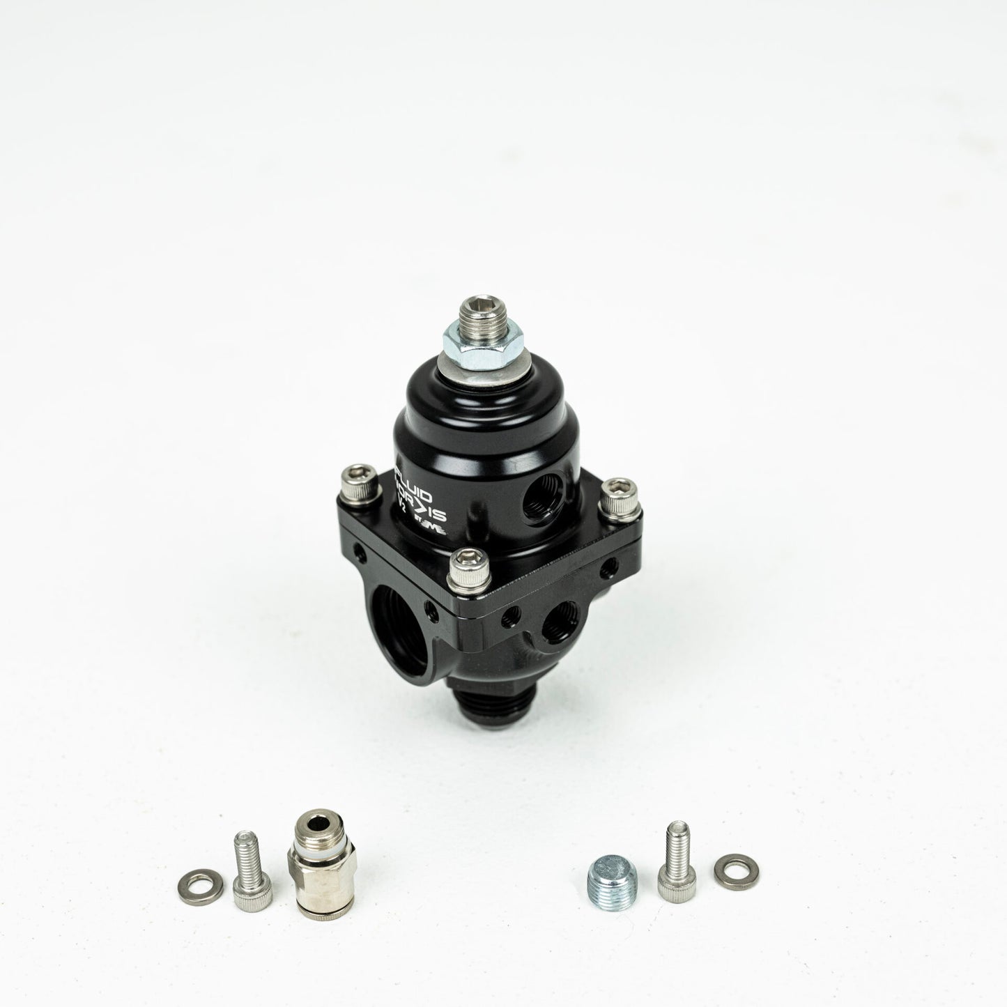 T1 Fluidworks 1-10 gpm Fuel Pressure Regulator 35-70 psi 180 Degree Fittings
