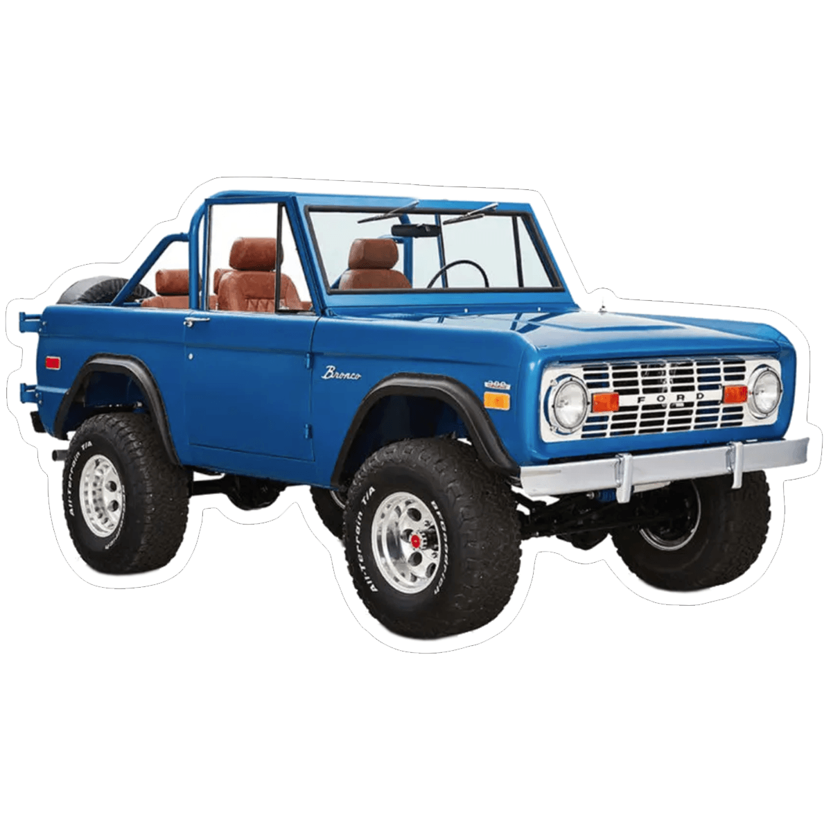 Ford Bronco Early-Model Vinyl Decal / Sticker, Blue