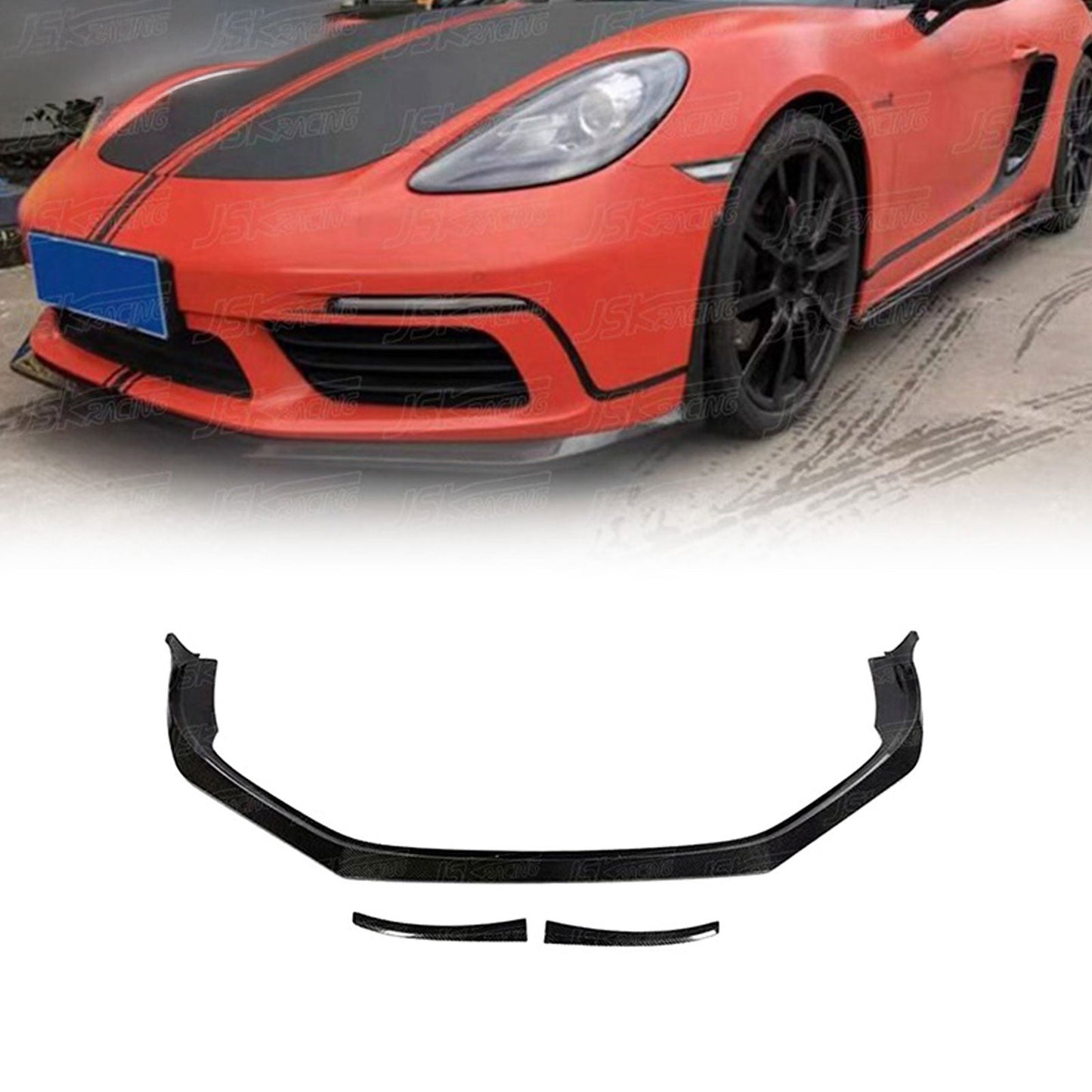 Carbon Fiber Front Bumper Lip for Porsche Cayman Boxster 718 16-18