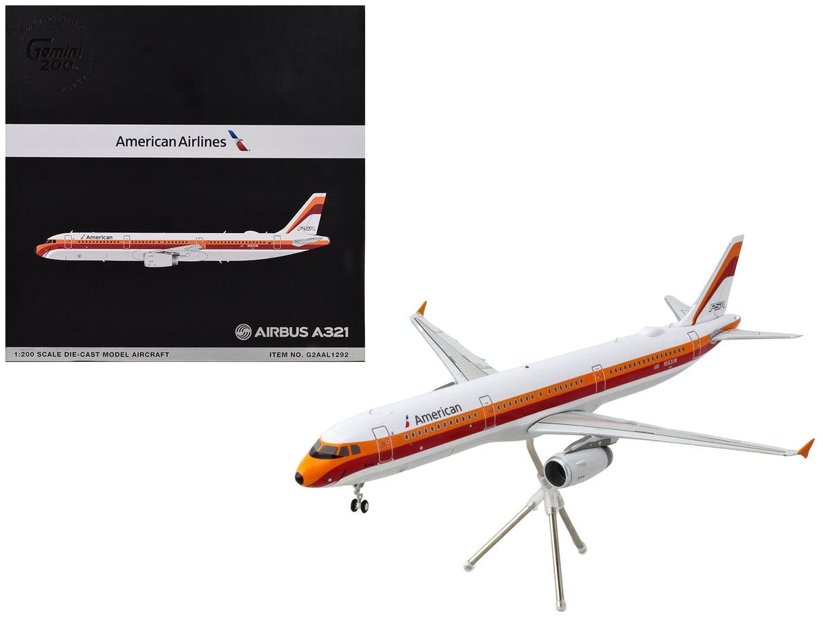 Rapid Vehicles Airbus A321 Commercial Aircraft "American Airlines - PSA" (N582UW) White with Red...