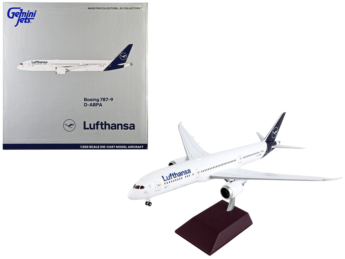 Rapid Vehicles Boeing 787-9 Commercial Aircraft "Lufthansa" White with Blue Tail "Gemini 200"...
