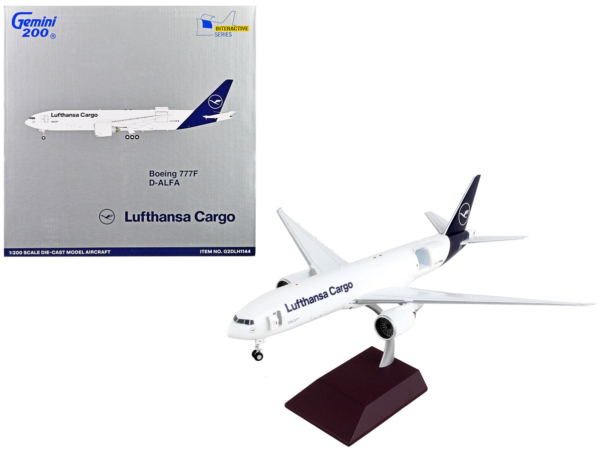 Rapid Vehicles Boeing 777F Commercial Aircraft "Lufthansa Cargo" White with Blue Tail "Gemini 200...