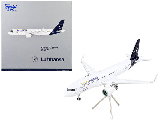 Rapid Vehicles Airbus A320neo Commercial Aircraft "Lufthansa - LoveHansa" White with Blue Tail...