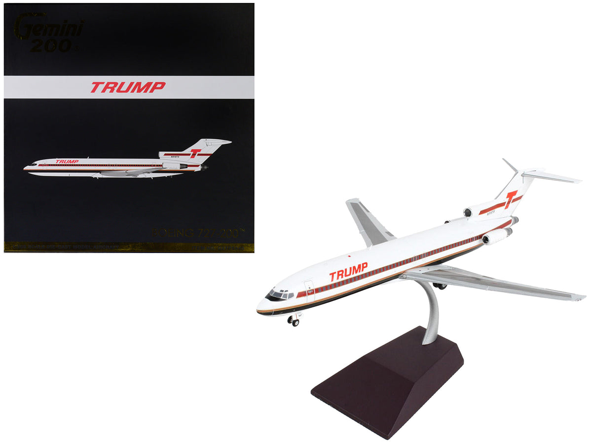 Rapid Vehicles Boeing 727-200 Commercial Aircraft "Trump Shuttle" White with Red Stripes "Gemini...