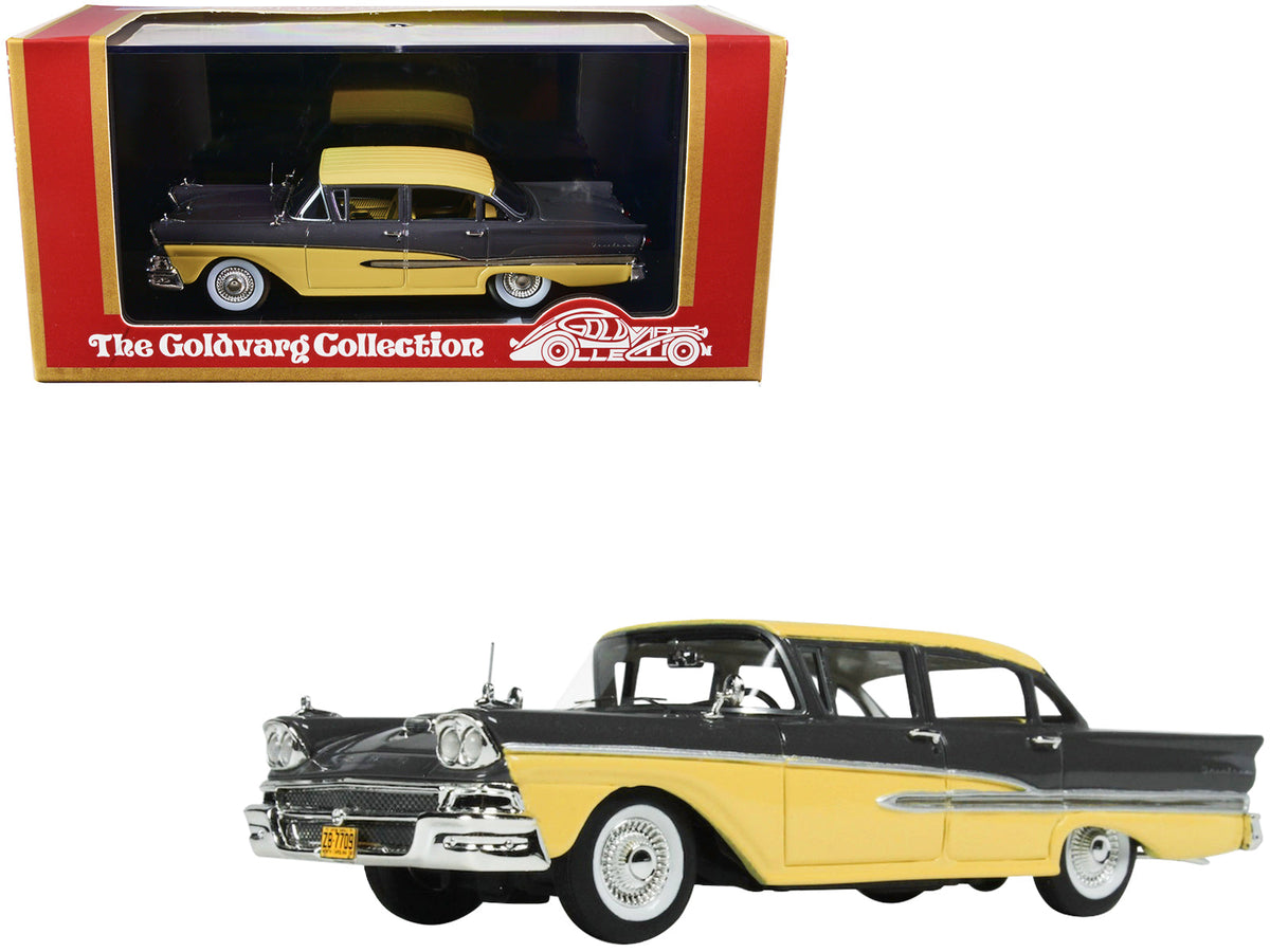 Rapid Vehicles 1958 Ford Fairlane 4 Door Gunmetal Gray and Pastel Yellow Limited Edition to 240...
