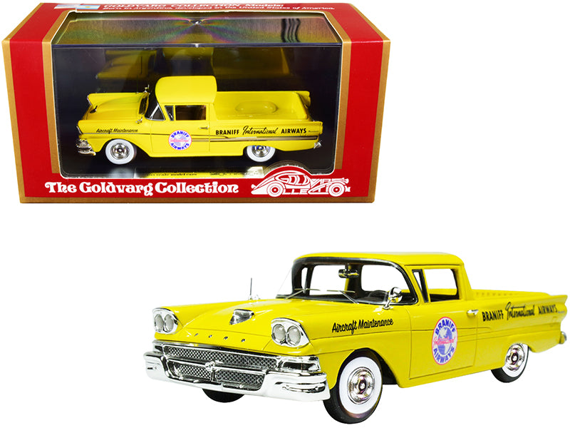 Rapid Vehicles 1958 Ford Ranchero Aircraft Maintenance Car Yellow "Braniff International Airways"...