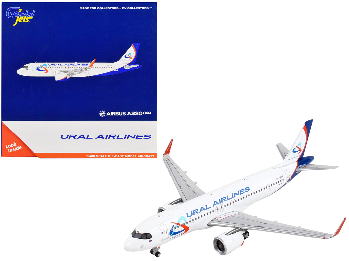 Rapid Vehicles Airbus A320neo Commercial Aircraft "Ural Airlines" White with Blue Tail 1/400...