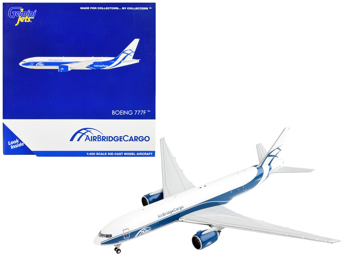 Rapid Vehicles Boeing 777F Commercial Aircraft "AirBridgeCargo" White with Blue Stripes 1/400...