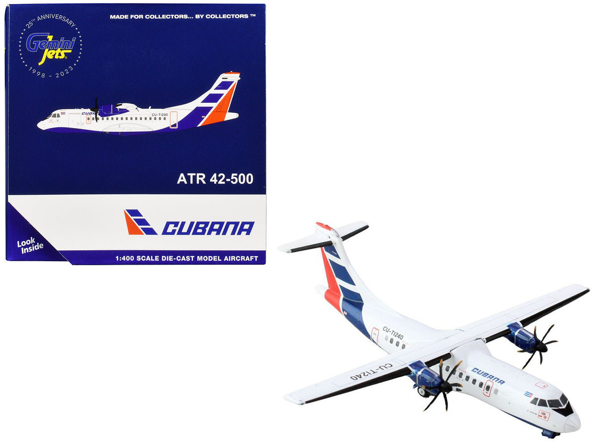 Rapid Vehicles ATR 42-500 Commercial Aircraft "Cubana Airlines" (CU-T1240) White with Red and...