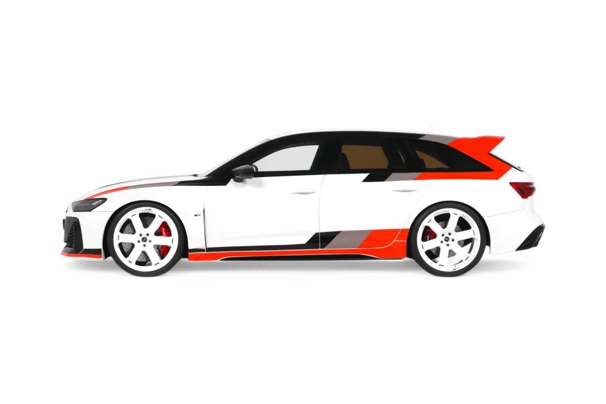 GT Spirit 2024 Audi RS6 Avant GT C8 Arkona White w/ Audisport Livery 1:18