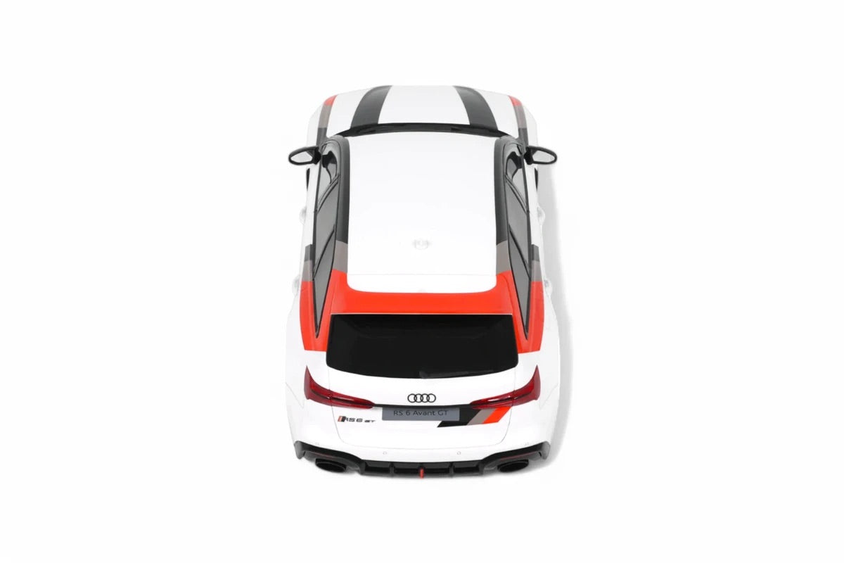 GT Spirit 2024 Audi RS6 Avant GT C8 Arkona White w/ Audisport Livery 1:18