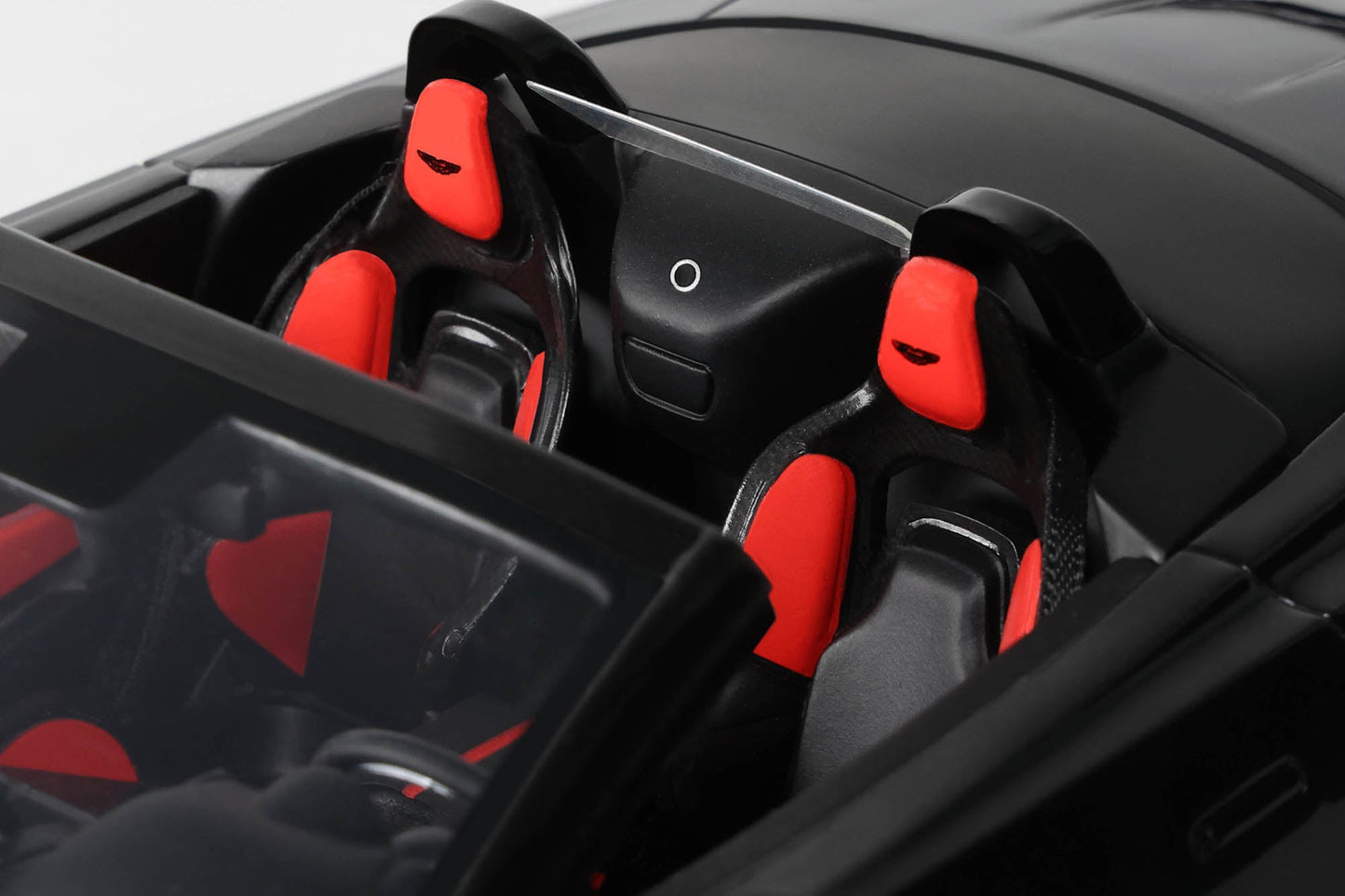 GT Spirit 2023 Aston Martin V12 Vantage Roadster Onyx Black w/ Red Trim 1:18