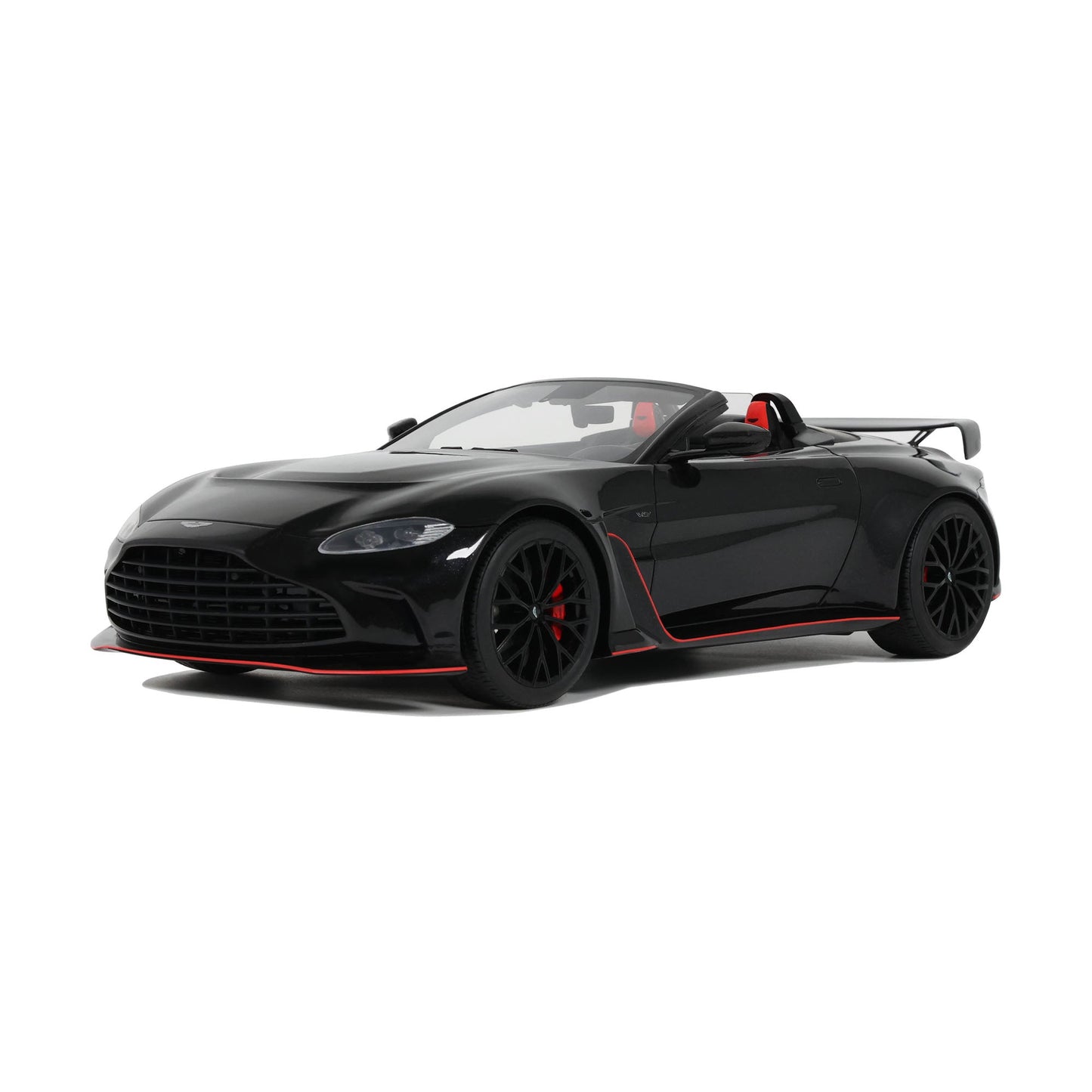 GT Spirit 2023 Aston Martin V12 Vantage Roadster Onyx Black w/ Red Trim 1:18