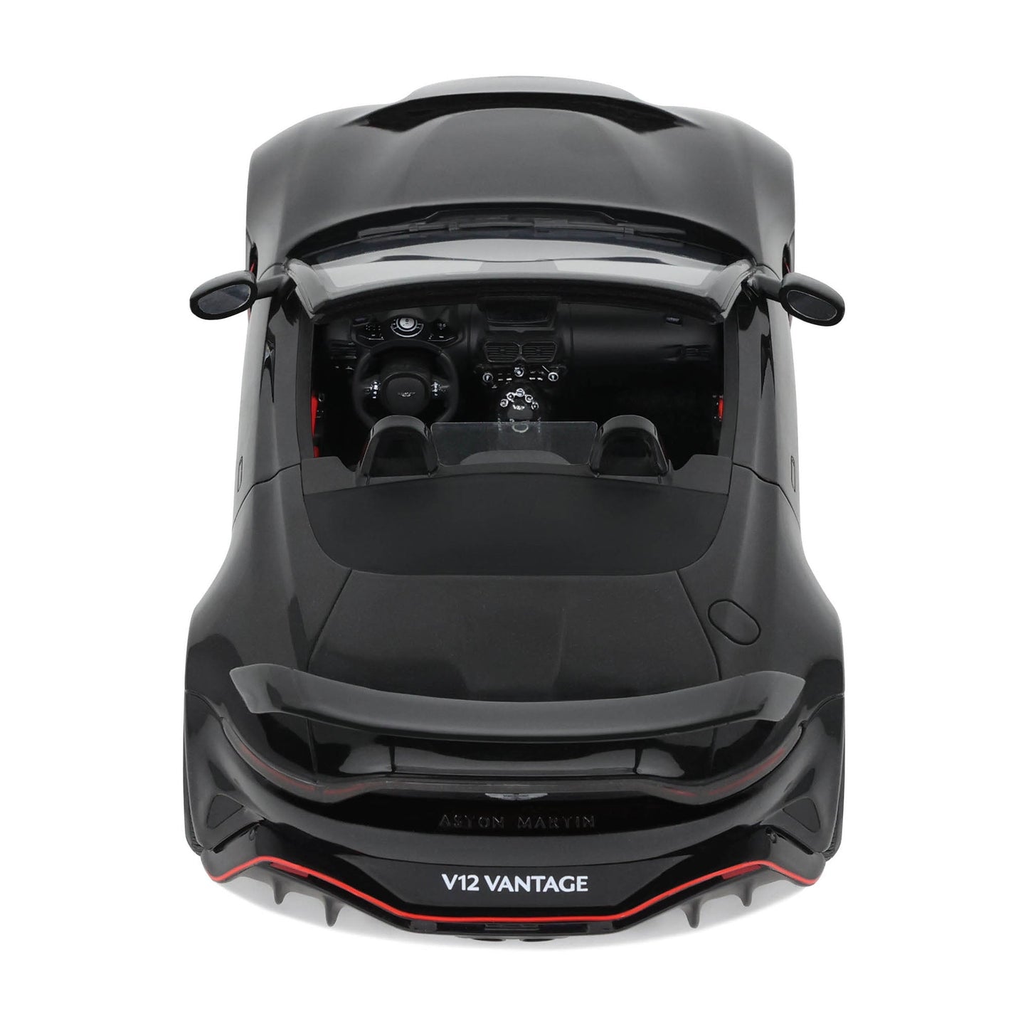 GT Spirit 2023 Aston Martin V12 Vantage Roadster Onyx Black w/ Red Trim 1:18