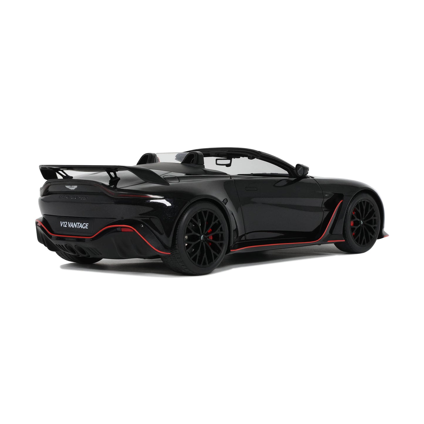GT Spirit 2023 Aston Martin V12 Vantage Roadster Onyx Black w/ Red Trim 1:18
