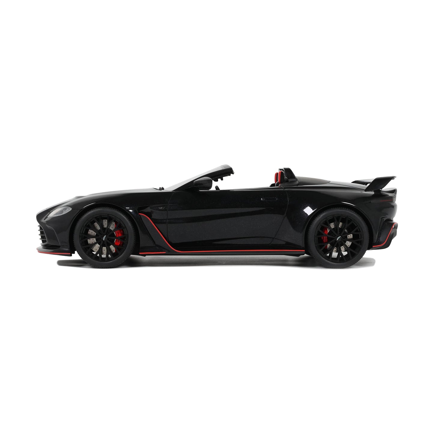 GT Spirit 2023 Aston Martin V12 Vantage Roadster Onyx Black w/ Red Trim 1:18