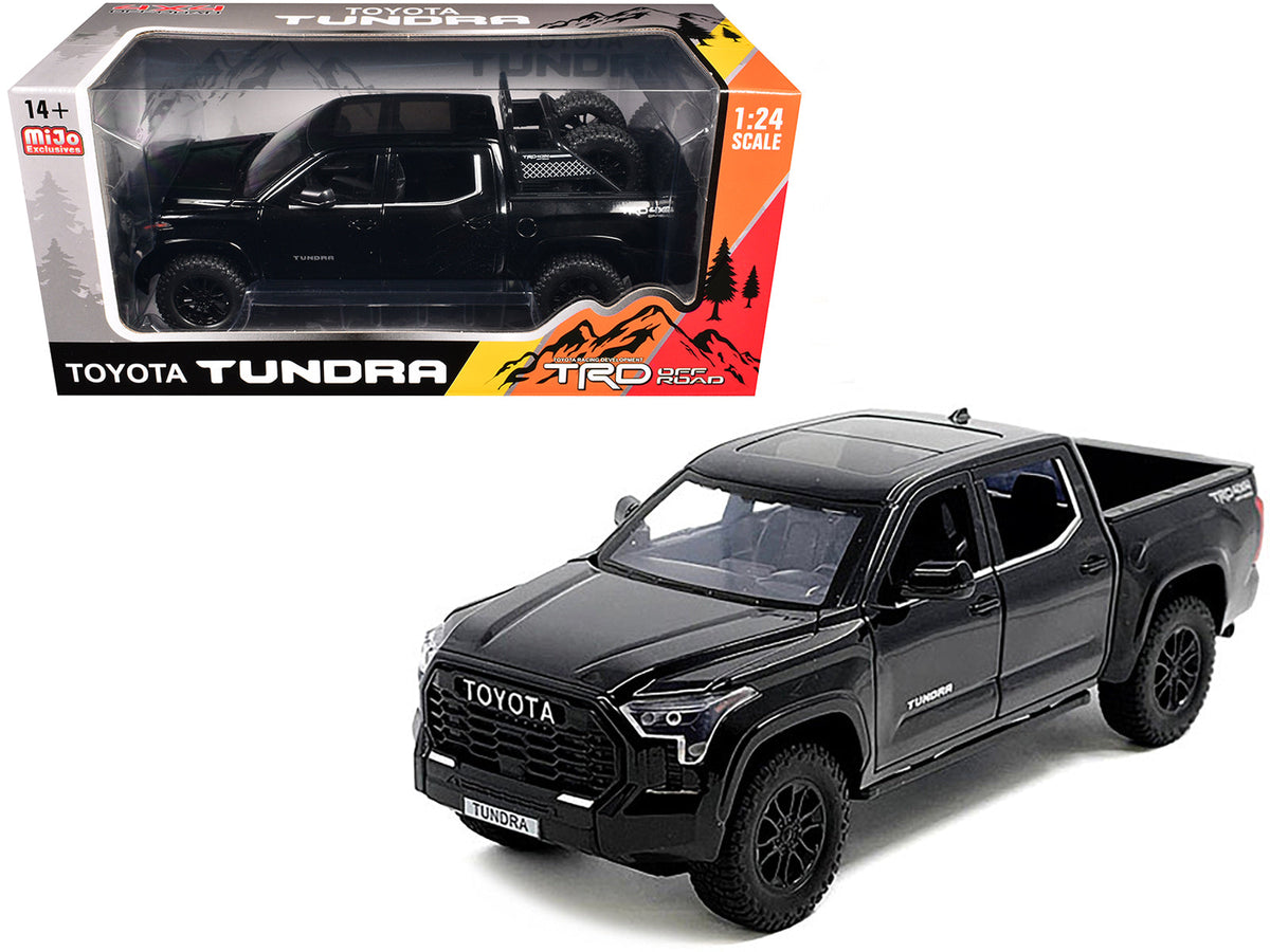 Rapid Vehicles 2023 Toyota Tundra TRD 4x4 Pickup Truck Black with Sunroof and Wheel Rack 1/24...