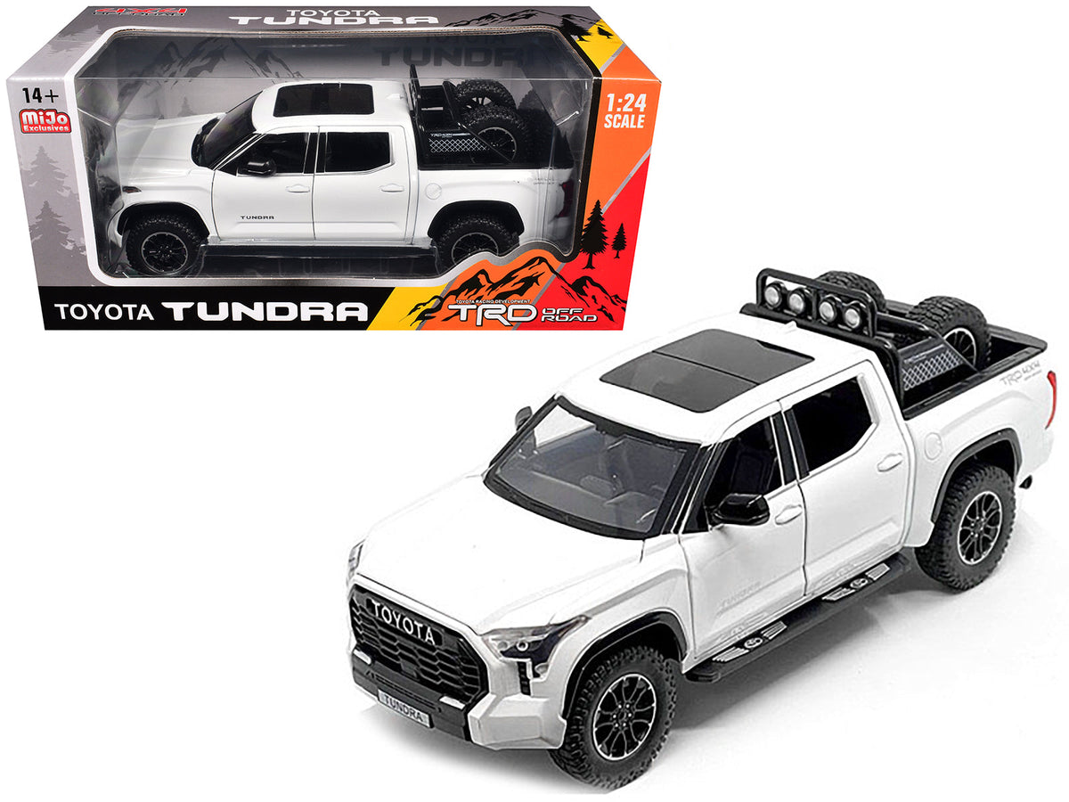 Rapid Vehicles 2023 Toyota Tundra TRD 4x4 Pickup Truck White Metallic with Sunroof and Wheel Rack...