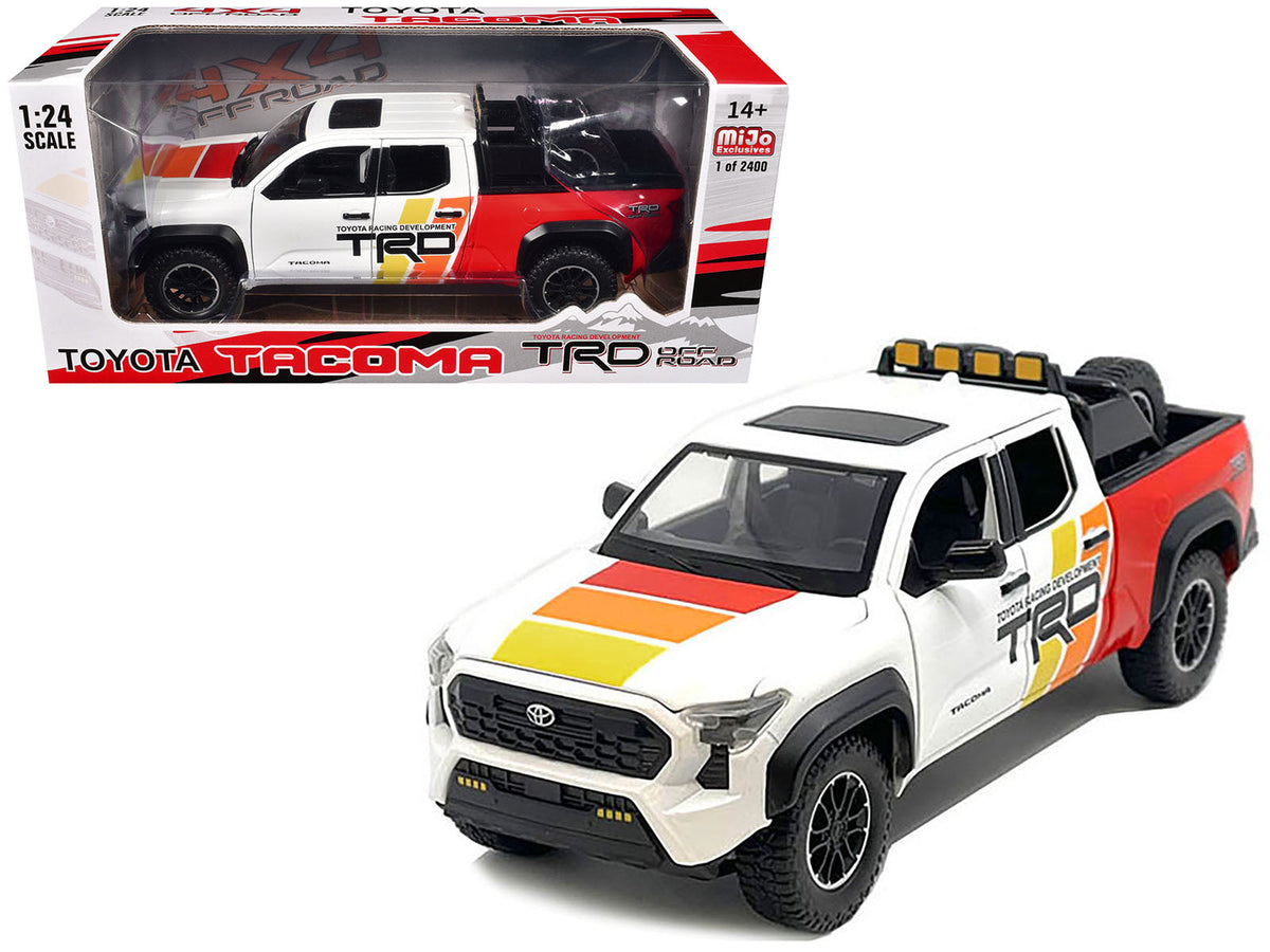 Rapid Vehicles 2024 Toyota Tacoma TRD Off Road Edition Pickup Truck White and Red with TRD...