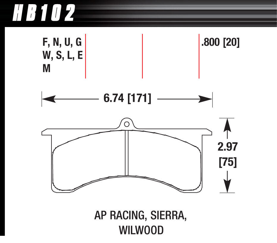 Brake Pads Race DTC70 - HB102U800
